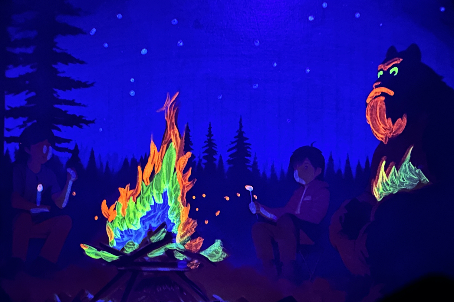 High Rock Escapes Escape Room campfire painting